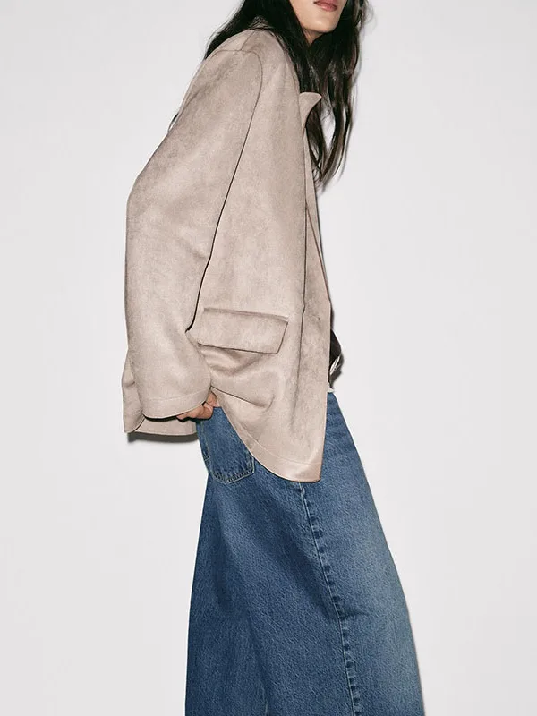 خريف 2025 بدلة نسائية طويلة متعددة الاستخدامات من الجلد الصناعي Jaet Quali 2025 Faion ملابس خارجية للسيدات