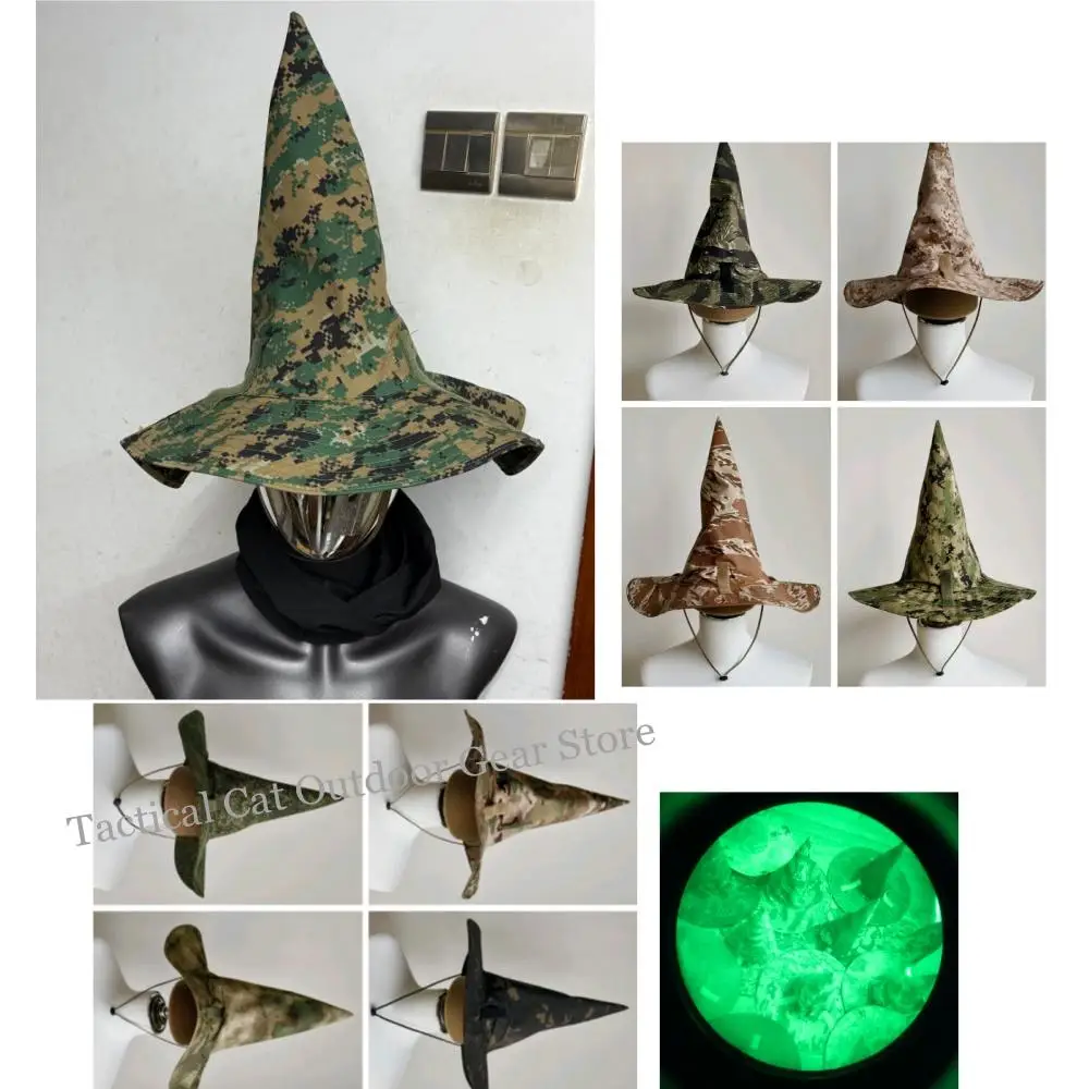 戦術迷彩マジックハットエアソフトつば広サンハットメンズアウトドアcsハロウィンコスプレキャップ装備