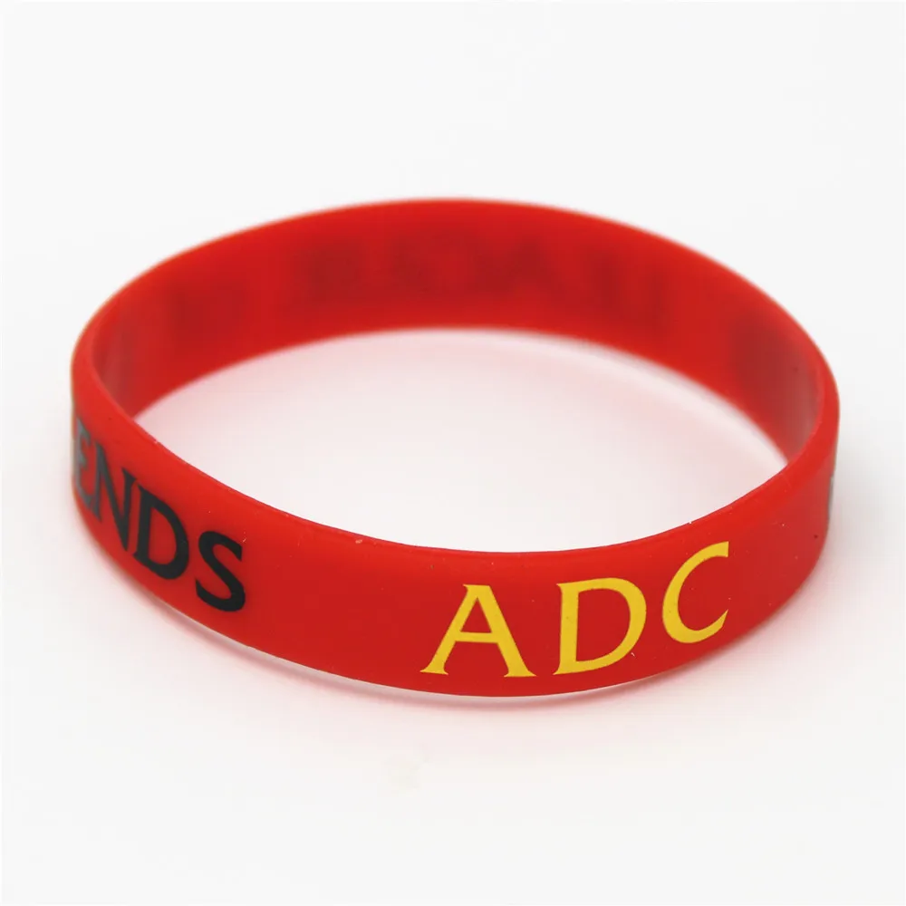 1pc Game Bracelet with ADC TOP MID SUPPORT JUNGLE Silicone Wristband Bangles Letters Debossed Sports Band SH001