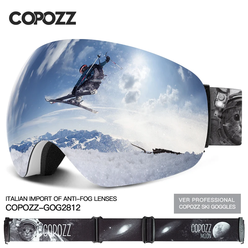 COPOZZ Winter Sports Ski Goggles UV400 Protection Ski Mask Male Female Anti-Fog Big Face Snow Glasses Skiing Snowboard Eyewear