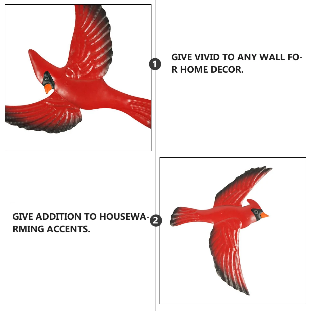 

3 pcs Bird Wall Decor Metal Art Hanging Bird Wall Decor Figurines Home Garden Living Room Outdoor Ornament