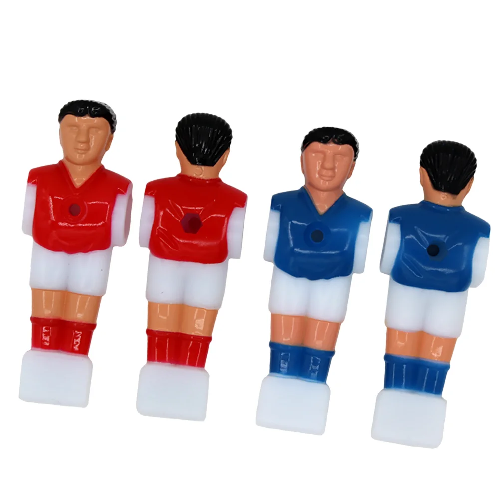 4 Pcs Red and Blue Foosball Man Tabletop Football Player Puppet Soccer Accessories Mini Game Replacement