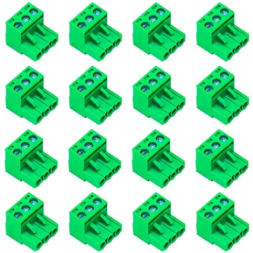 

16 Pcs 5.08mm 3 Pin Phoenix Type Connector Green PCB Screw Terminal Block 3 Pole