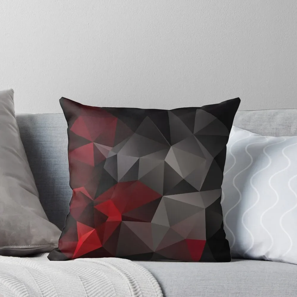 

Abstract background of triangles polygon wallpaper in black red colors 2 Throw Pillow