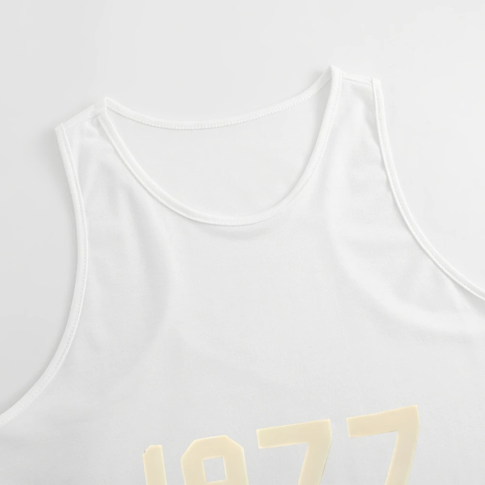 1977 ผู้หญิงเสื้อกั๊กกราฟิกเสื้อแขนกุดฤดูร้อนสวมใส่Breathable ComfortสีRetroสไตล์สําหรับสุภาพสตรีเสื้อออกกําลังกาย