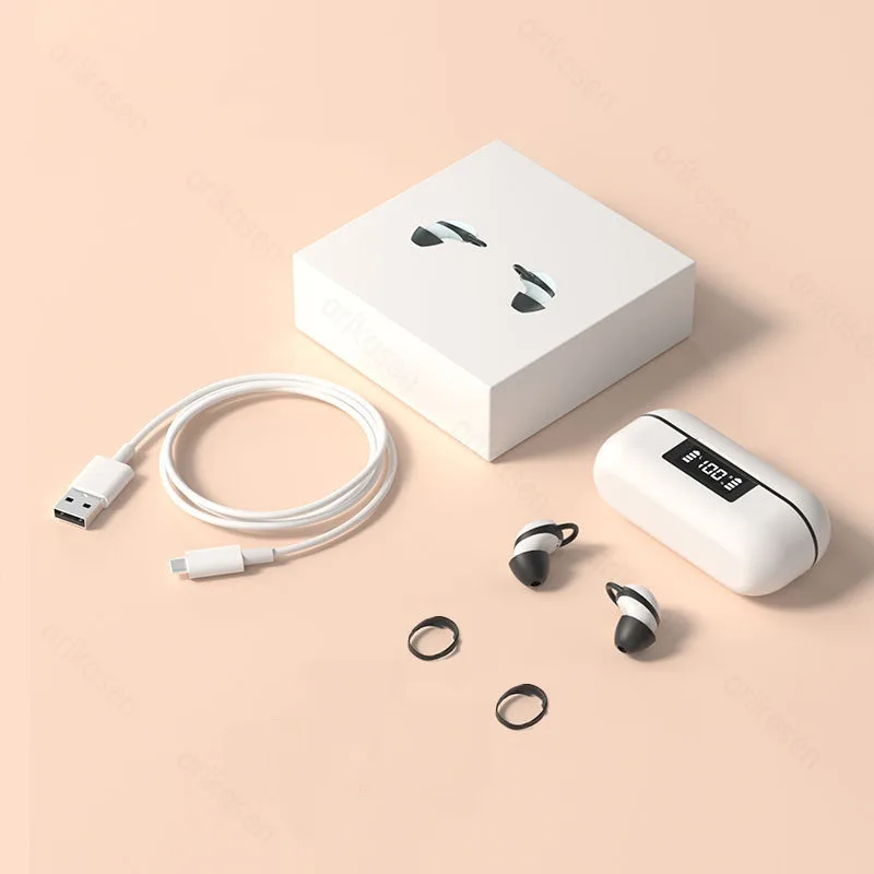 سماعات لاسلكية للأذن الصغيرة النساء TWS بلوتوث النوم سماعات الأذن مع الميكروفون الرياضة سماعات بلوتوث مع باس نوع C