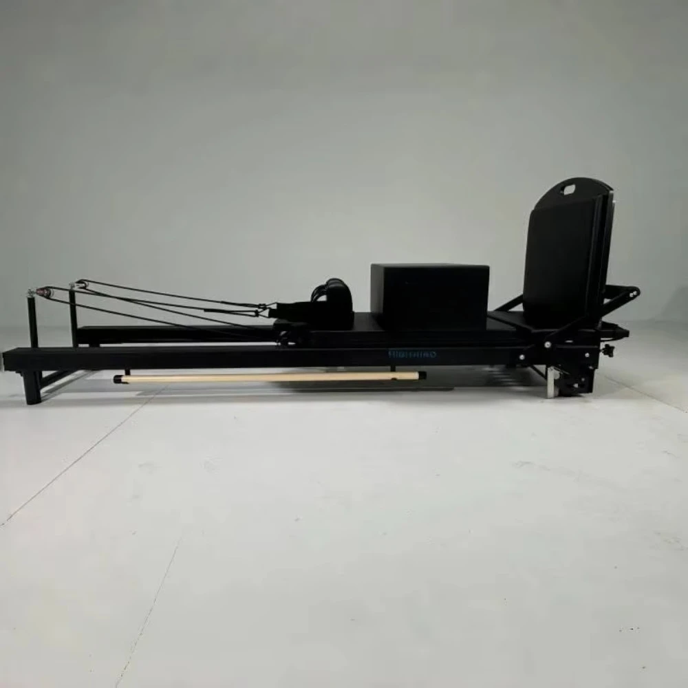 Precio de fábrica Uso en el hogar Entrenamiento de yoga Equipo de pilates Reformer de aluminio negro Máquina de pilates Uso en estudio de pilates