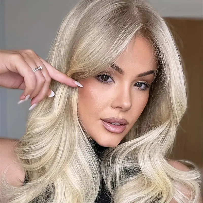 13x6 Ombre Platinum Blonde Body Wave HD Transparent Lace Front Wigs 100% Human Hair Full Lace Wigs Glueless Wig For Women 18Inch