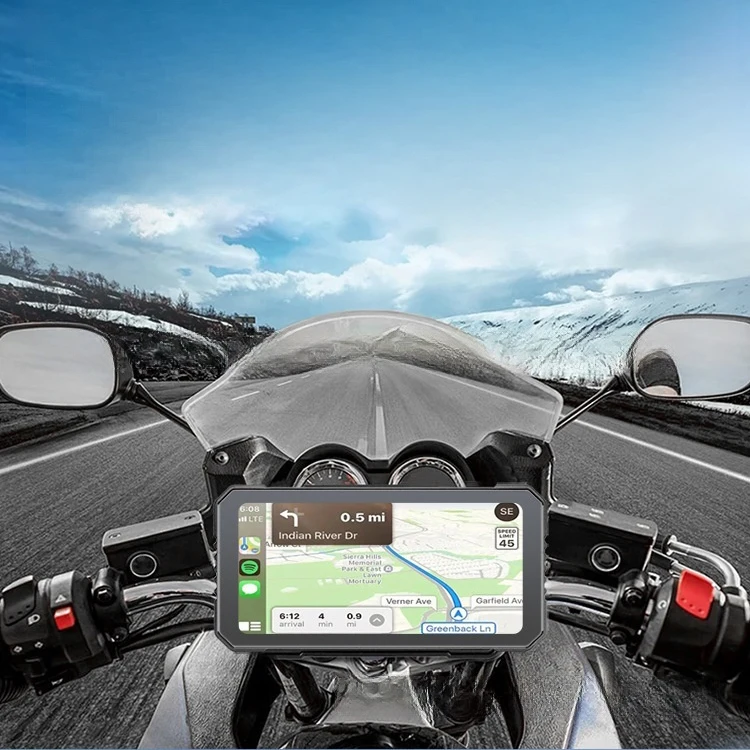 

6.25 Inch Dash Cam for Motorcycle Dual Camera Video Recorder GPS With Navigation Android Auto Apple Carplay Screen