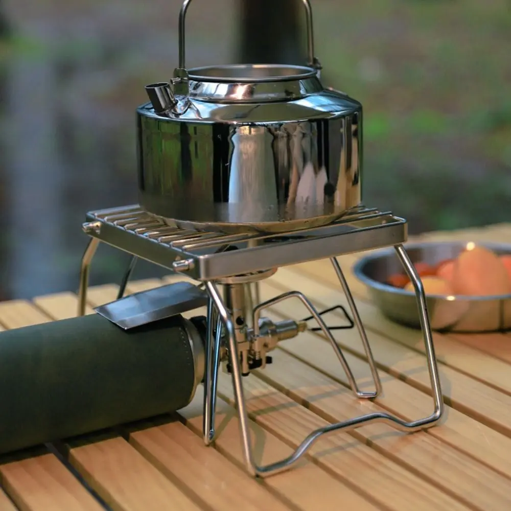 Portable Mini BBQ Grill Rack Adjustable Outdoor Stainless Steel BBQ Grill Durable Corrosion Resistan Grill Burn-er Stand