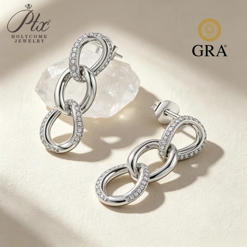 Moissanite Earrings Round Cut 1.2mm D Color VVS1 925 Sterling Silver GRA Certified Factory Direct Sale Ideal Gift For Women