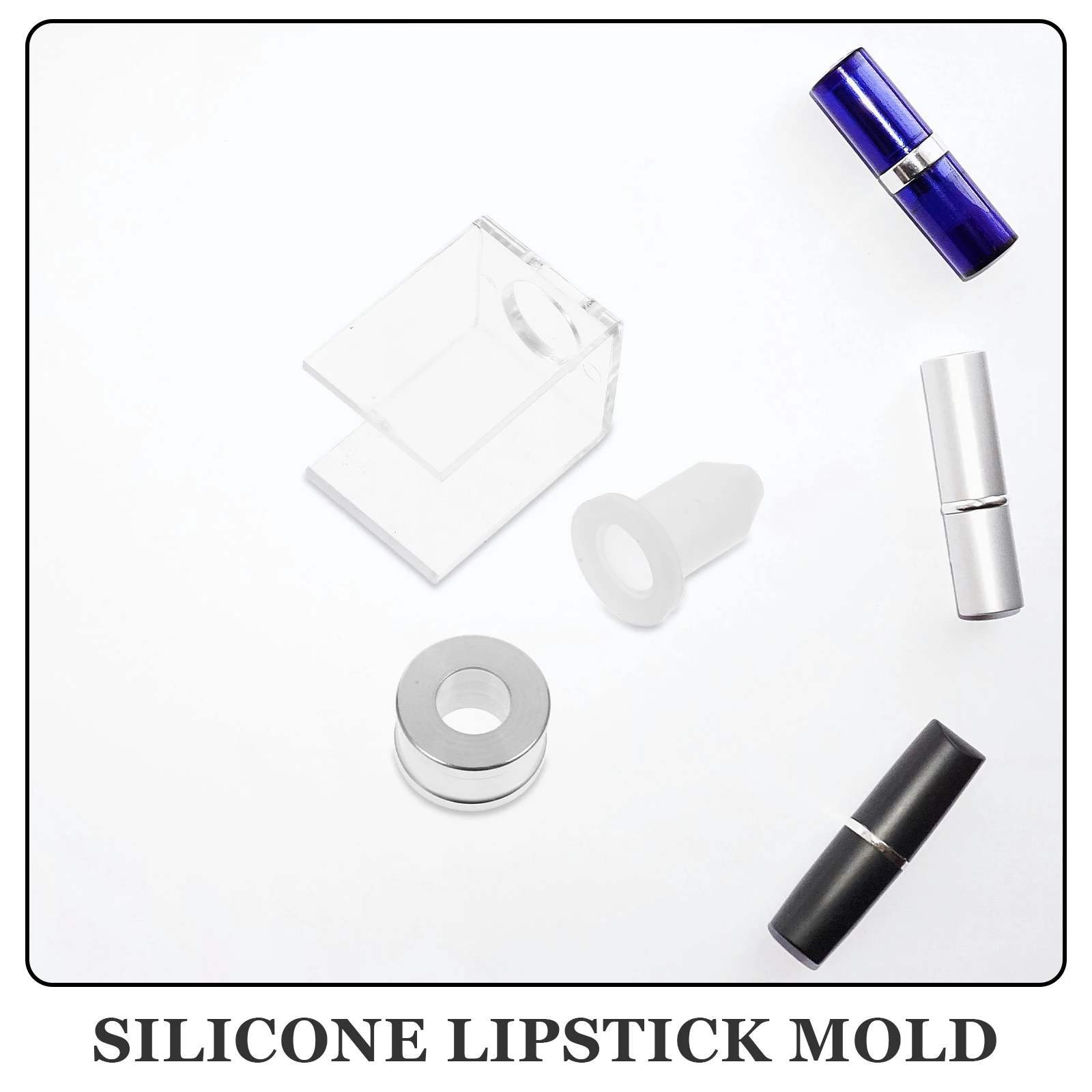 

Silicone Lipstick Mold 1 Hole DIY Handmade Cream Maker for Women Tools Kit Easy to Use Clean Reusable