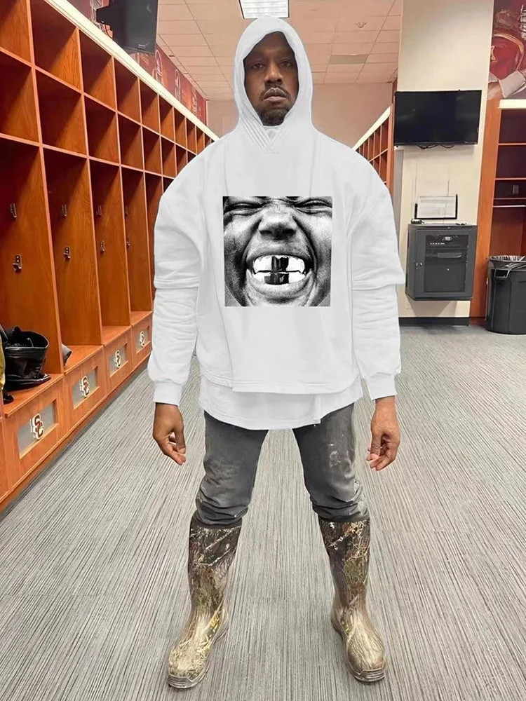 

Kanye Bully New Album Cover Portrait Loose Long Sve T-irt Youth Faion Casual round Ne aphic Tee for Teenagers