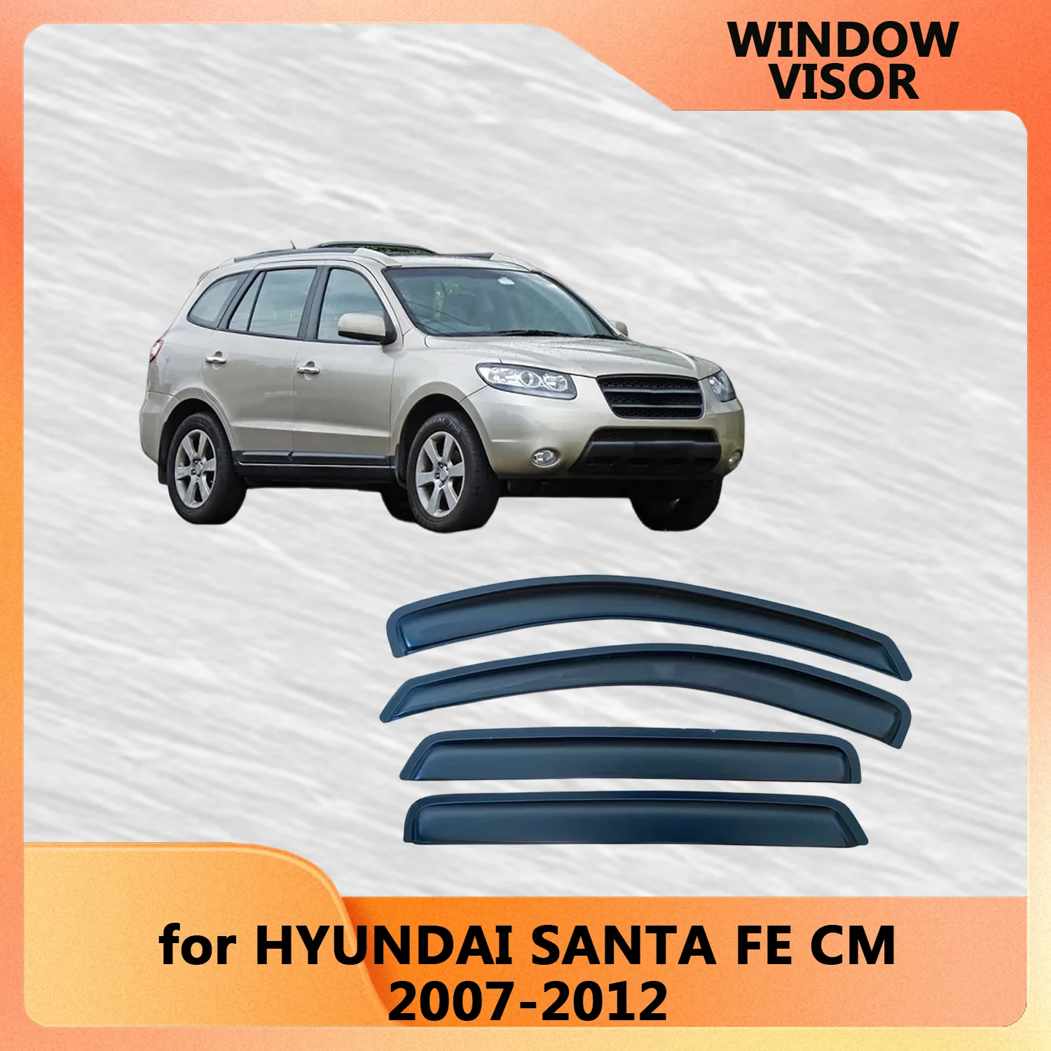 

Window Visor for HYUNDAI SANTA FE CM 2007 2008 2009 2010 2011 2012 Weathershied Door Visor Wind Sun Rain Guards Side Out-Channel