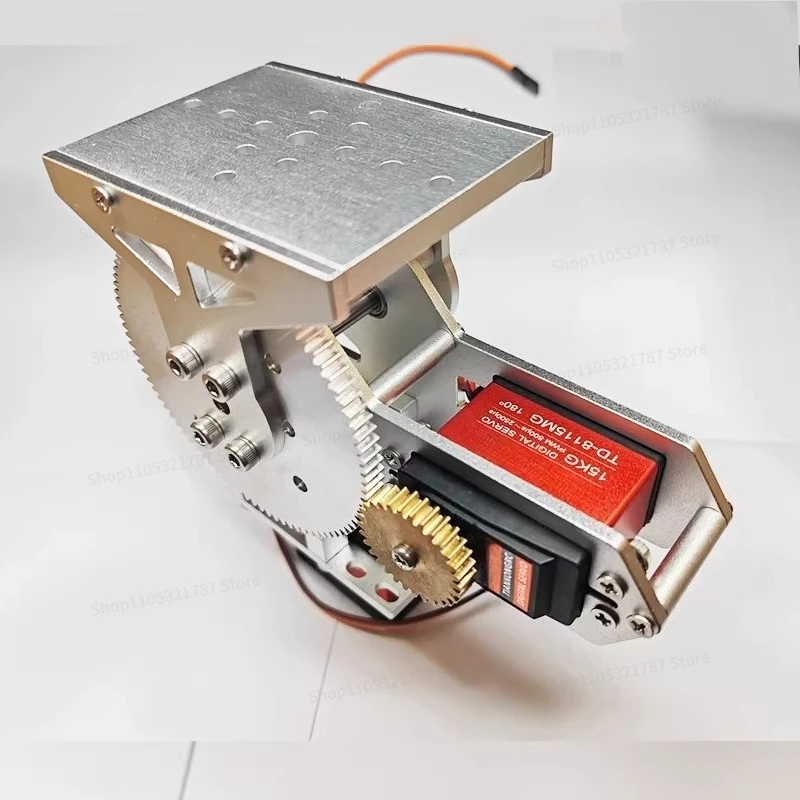 For Two Degrees of Freedom, The Steering Gear Rotates The Gimbal Platform Base Up and Down, Left and Right Pitching