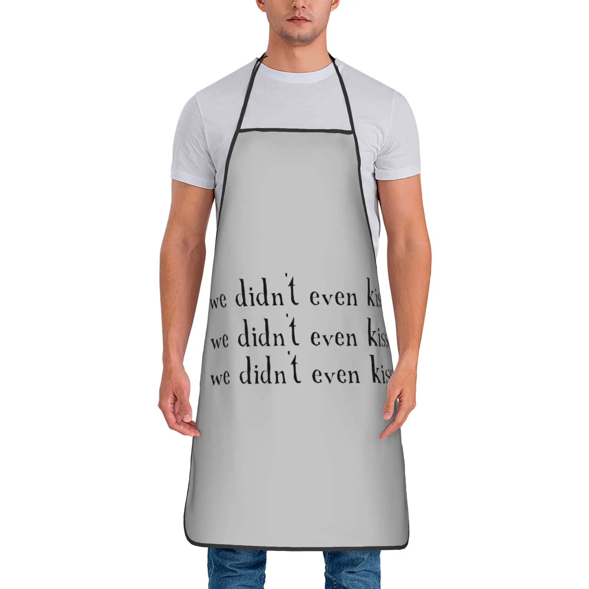 

Hollanov We Didn‘t Even Kiss Message Apron Cleaning Cute Kitchen Accessories Manicure Work Aprons without Pocket