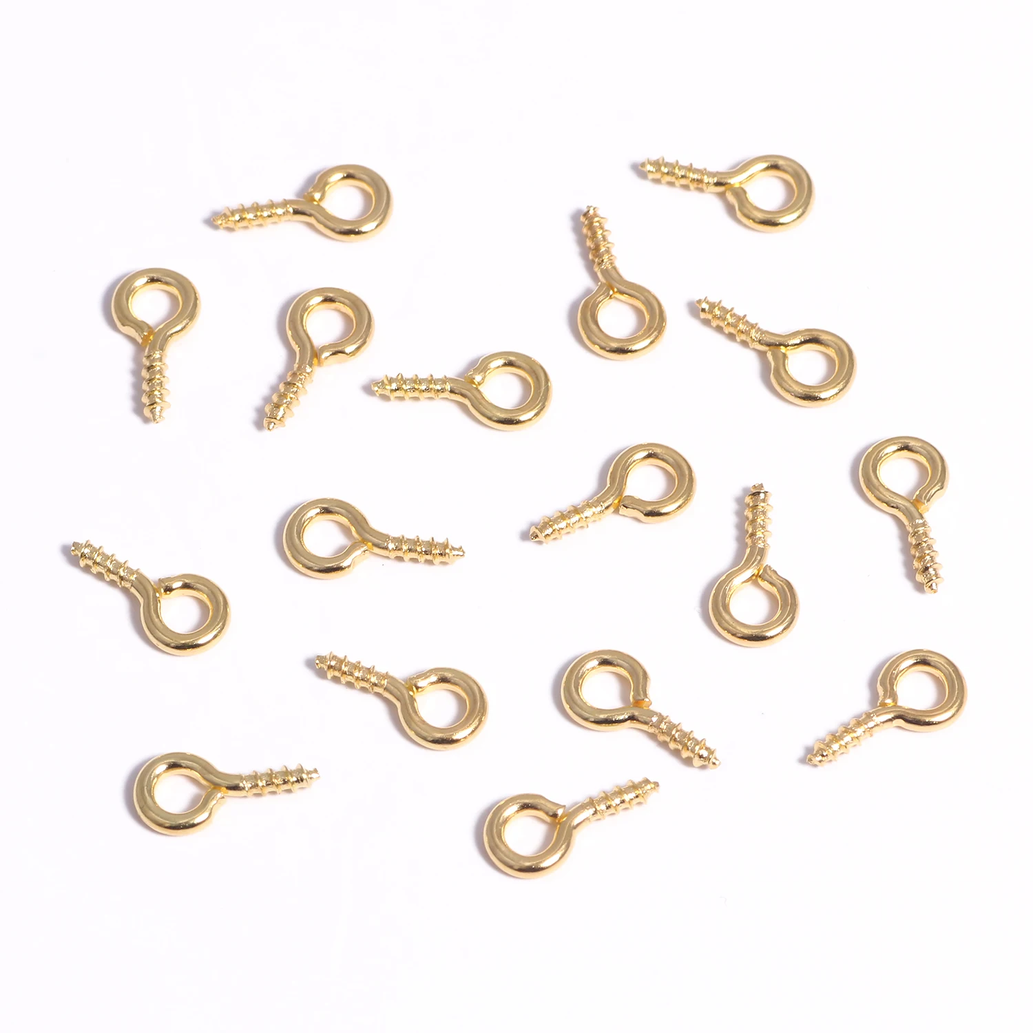 200pc Small Tiny Mini Eye Pins Eyepins Hooks Eyelets Screw Threaded Gold Silver Clasps Hooks Jewelry Findings For Making DIY 8x4