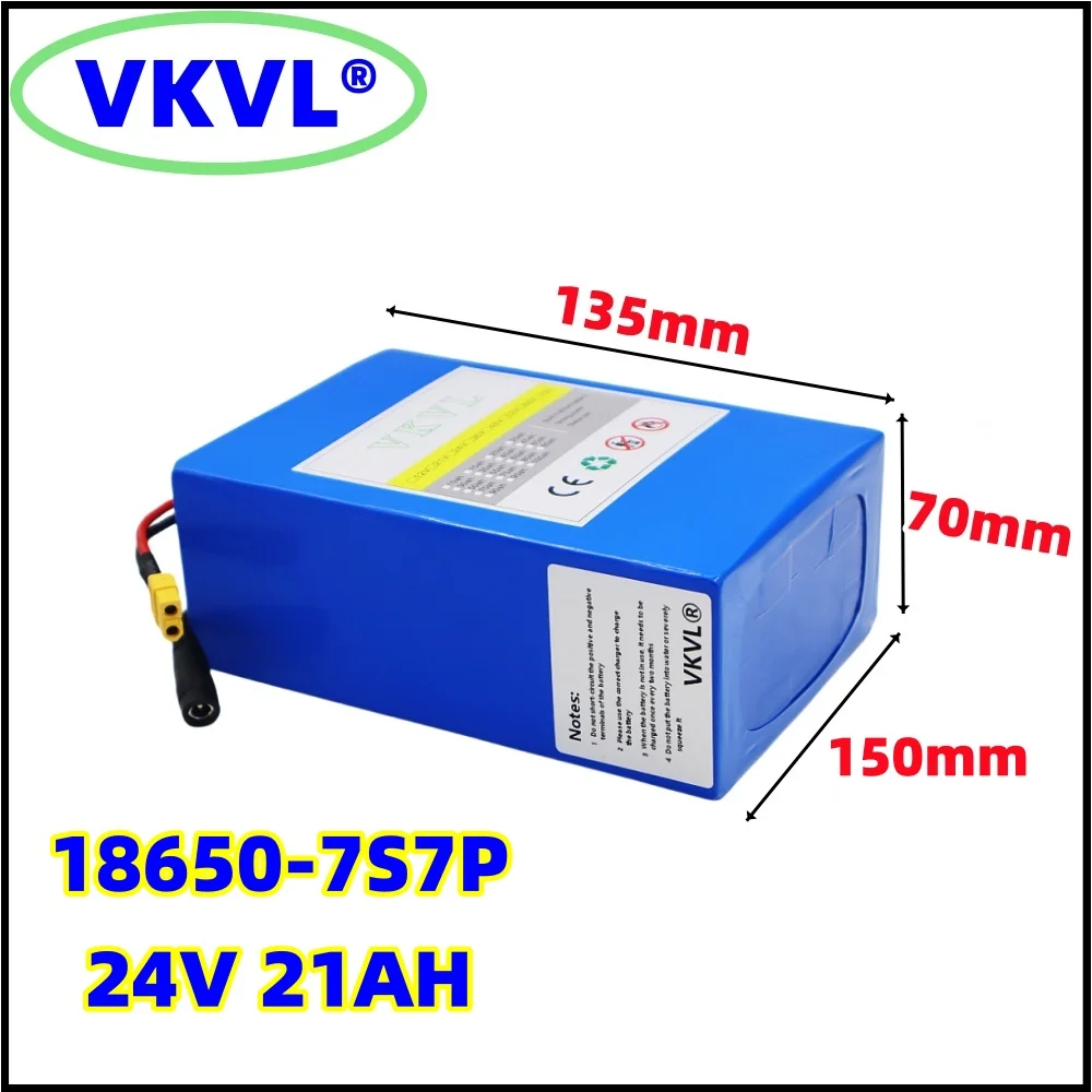 Paquete de batería de iones de litio móvil con cargador, gran capacidad, 24V, 21Ah, 21000mah, alta potencia, 18650-7S7P29.4V