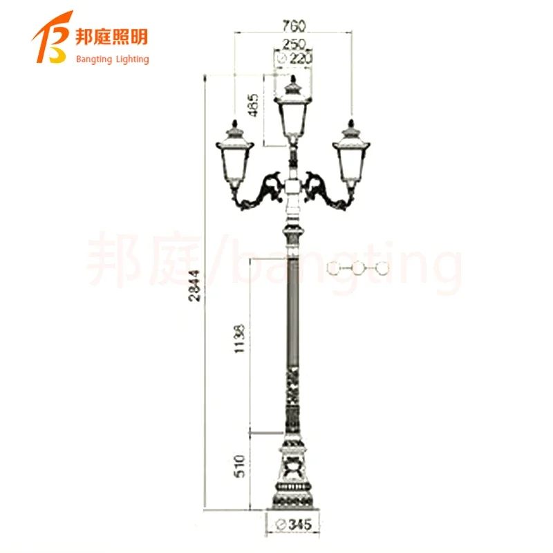 New Customized Solar Decorative Garden Lamp IP65 Die Cast Aluminum Outdoor Waterproof LED