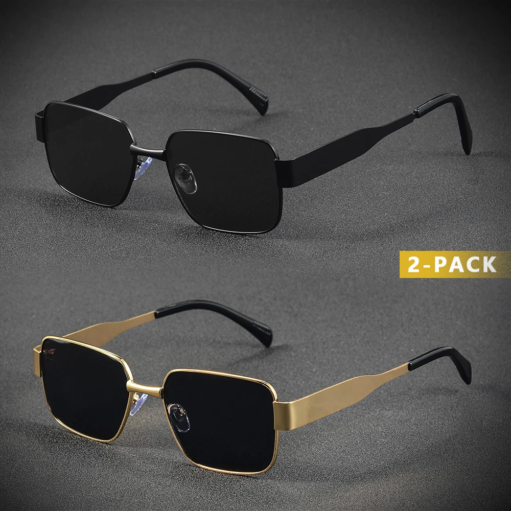 CRIXALIS 2 Stücke Rechteckige Sonnenbrille Y2K Für Männer Frauen Für Halloween Party Fahren Klettern Anti-reflektierende Schatten UV400