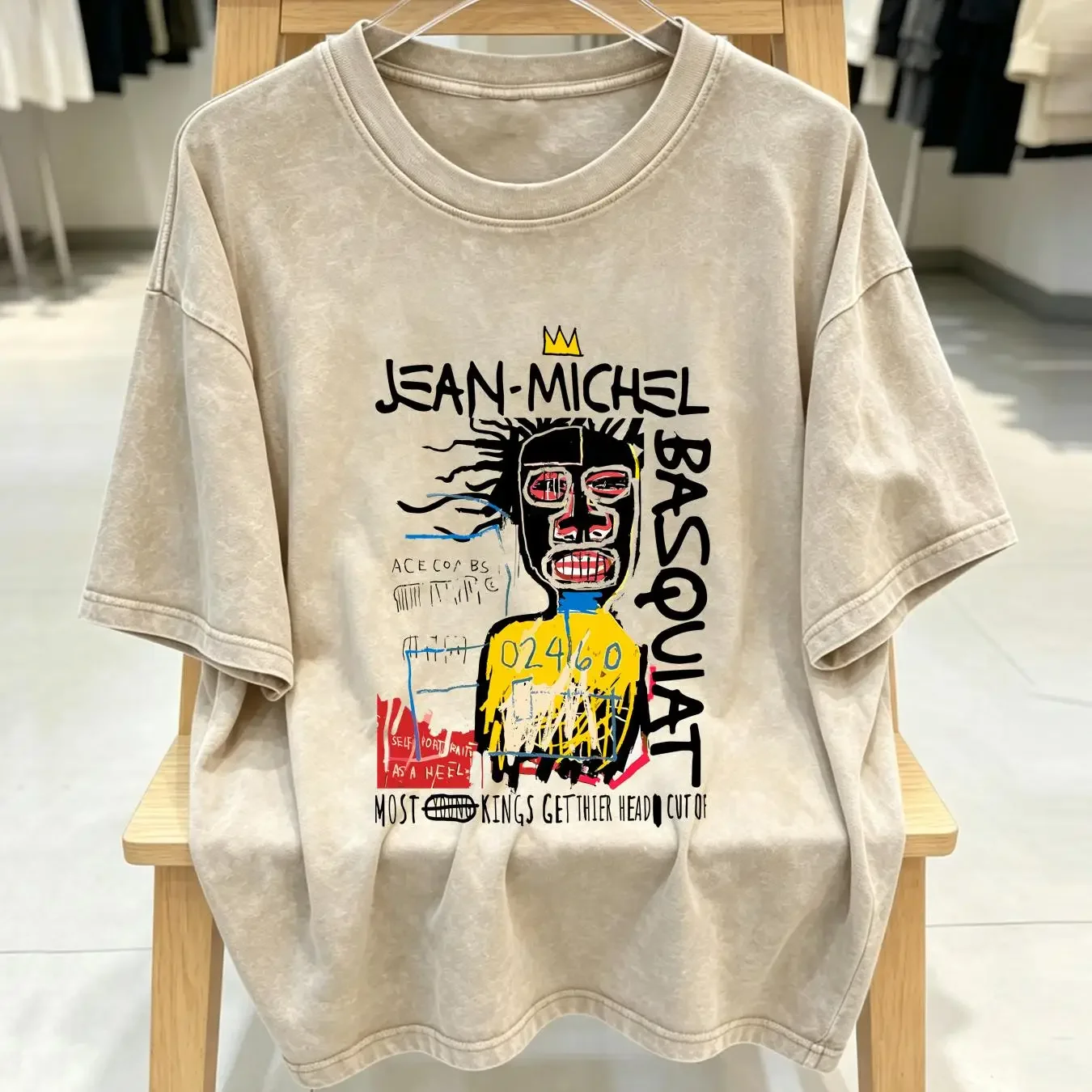 washed T Shirt Abstract Art colorful painting Spanish influence post picasso era BKNY long or short sleeves vintage Washed