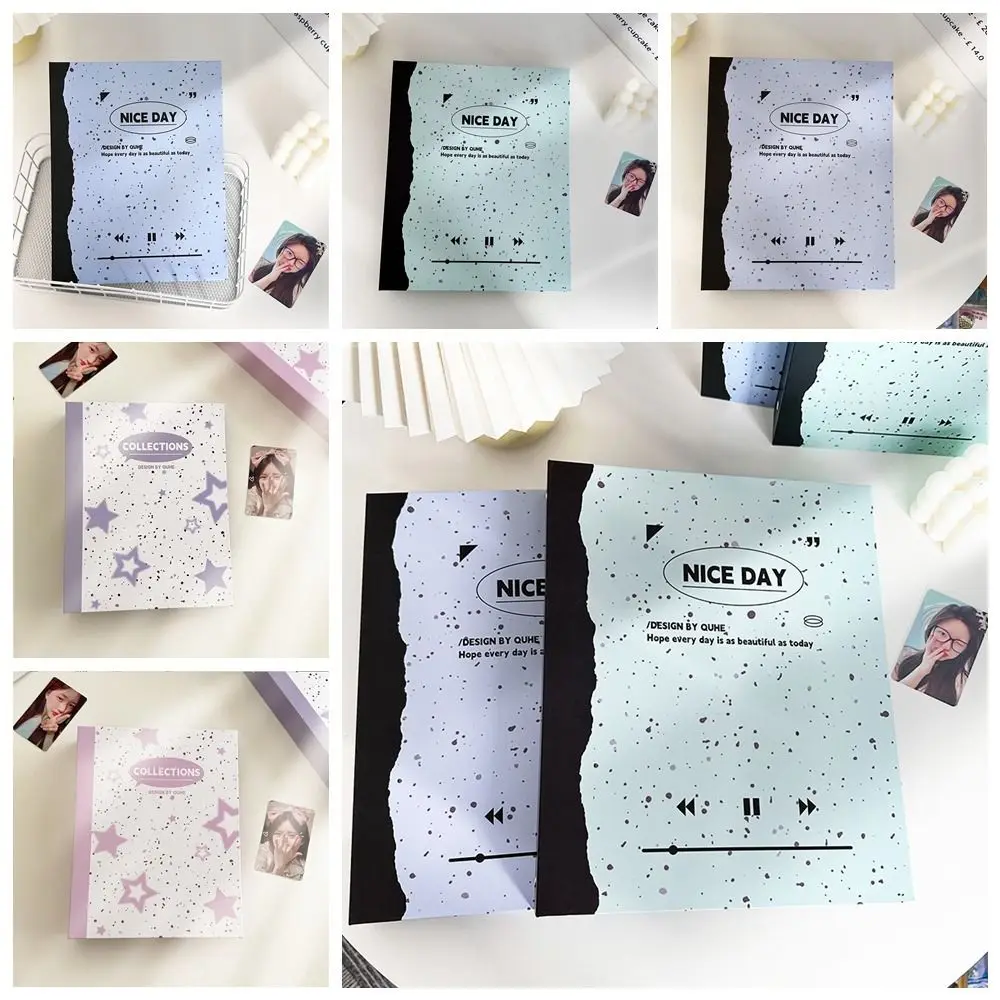 

Сплошной цвет A5 Kpop папка для фотокарточек Коллекционная книга брызги чернила 9 ячеек брызги чернила Idol альбом оболочка 6 отверстий 4 ячейки