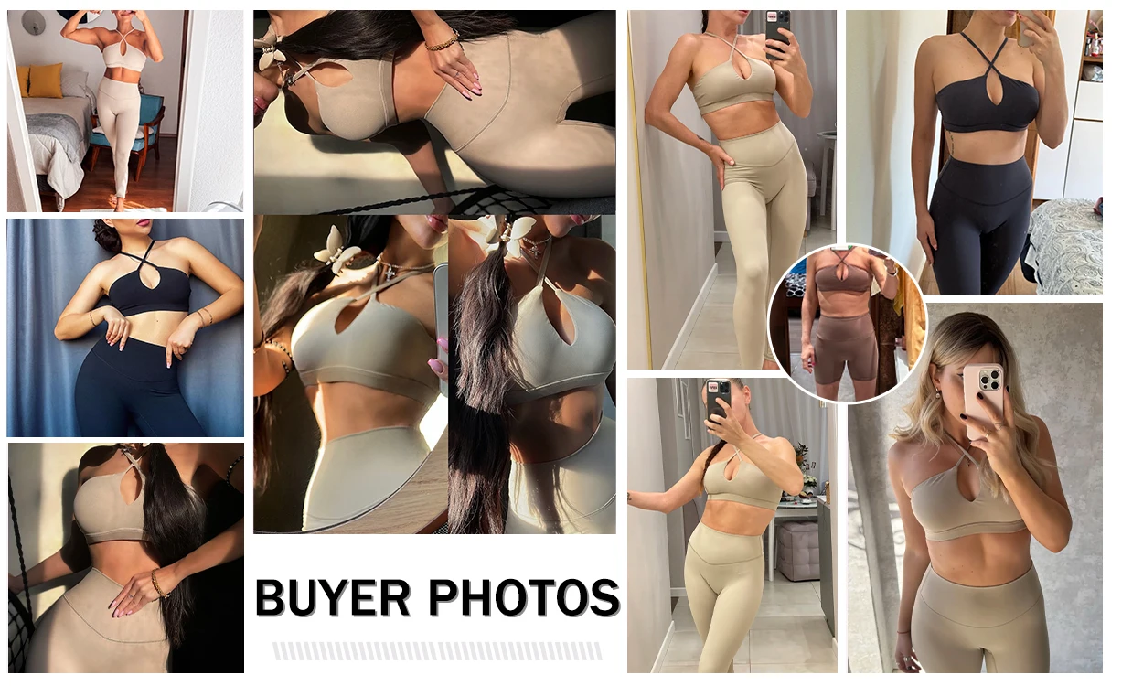 Neues Sommer-Zweiteiler-Sportset für Damen, Yoga-Kleidung mit überkreuztem Oberteil, Sport-Bandeau-BH, Sportoutfit für Frauen – Detail 2