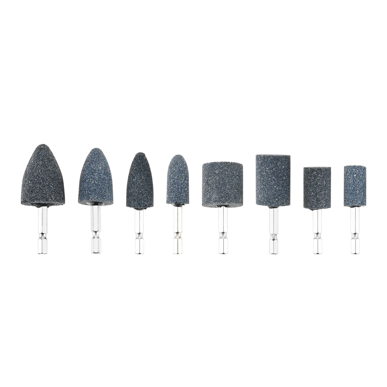 8Pcs Rotary Grinding Stone 1/4'' Hex Shank Abrasive Stone For Polishing Grinding Stone/Glass/Metal/Stainless Steel/Gems/Ceramics