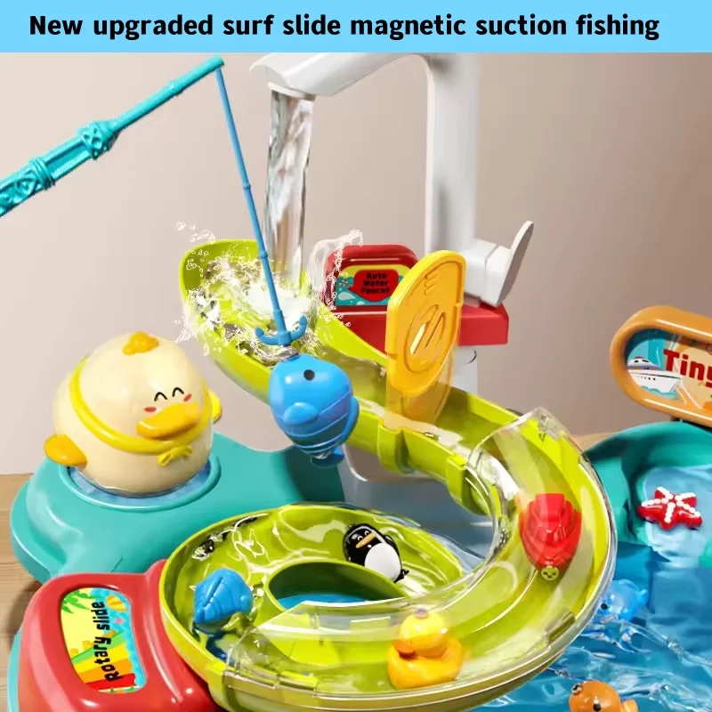 Nuovi bambini lavello da cucina giocattoli da pesca simulazione lavastoviglie elettrico con acqua corrente giochi di finzione giochi di ruolo ragazza ragazzo giocattolo