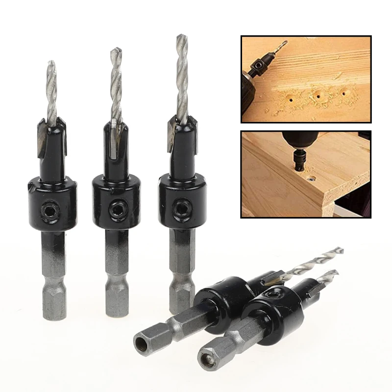 2.8/3/3.2/3.5/4mm 1/4 Shank Countersink Woodworking Router Bit Milling Cutter Screw Extractor Remon Demolition Core Drill Bit