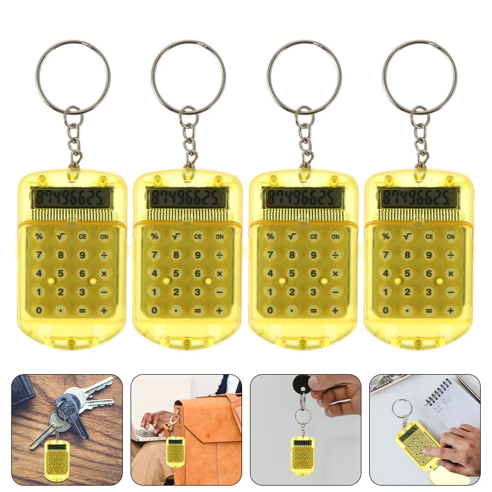 Mini llavero con calculadora portátil, tamaño de bolsillo, Material ABS Digital, 8 dígitos, LCD, aritmética, accesorios para estudiantes