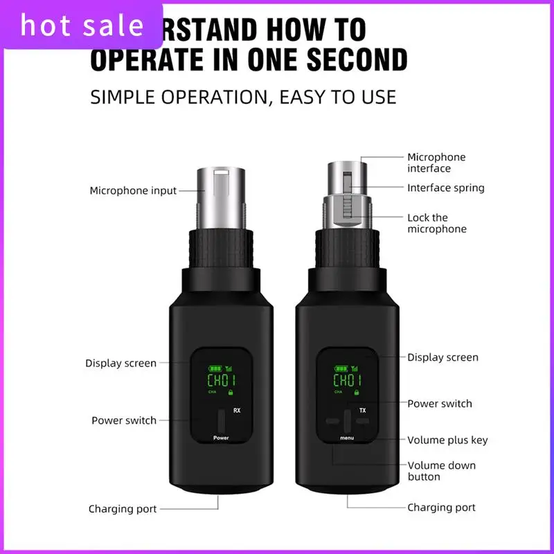 

ELEC-Professional Wireless Microphone Converter Wireless System For Guitar XLR Transmitter And Receiver Dynamic Microphone