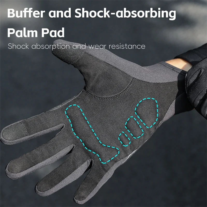 WEST BIKING Reflective Cycling Gloves Touch Screen Full Finger Sport Gloves Anti-slip Shockproof  Breathable MTB Road Bike Glove