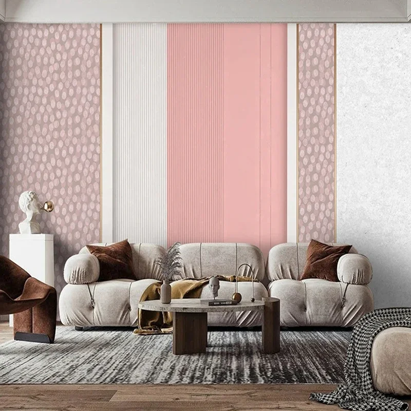 Custom Abstract Geometric Pattern Pink Wallpaper For Living Room Girls Bedroom Decoration Wall Photo Mural Papel De Pared 3D