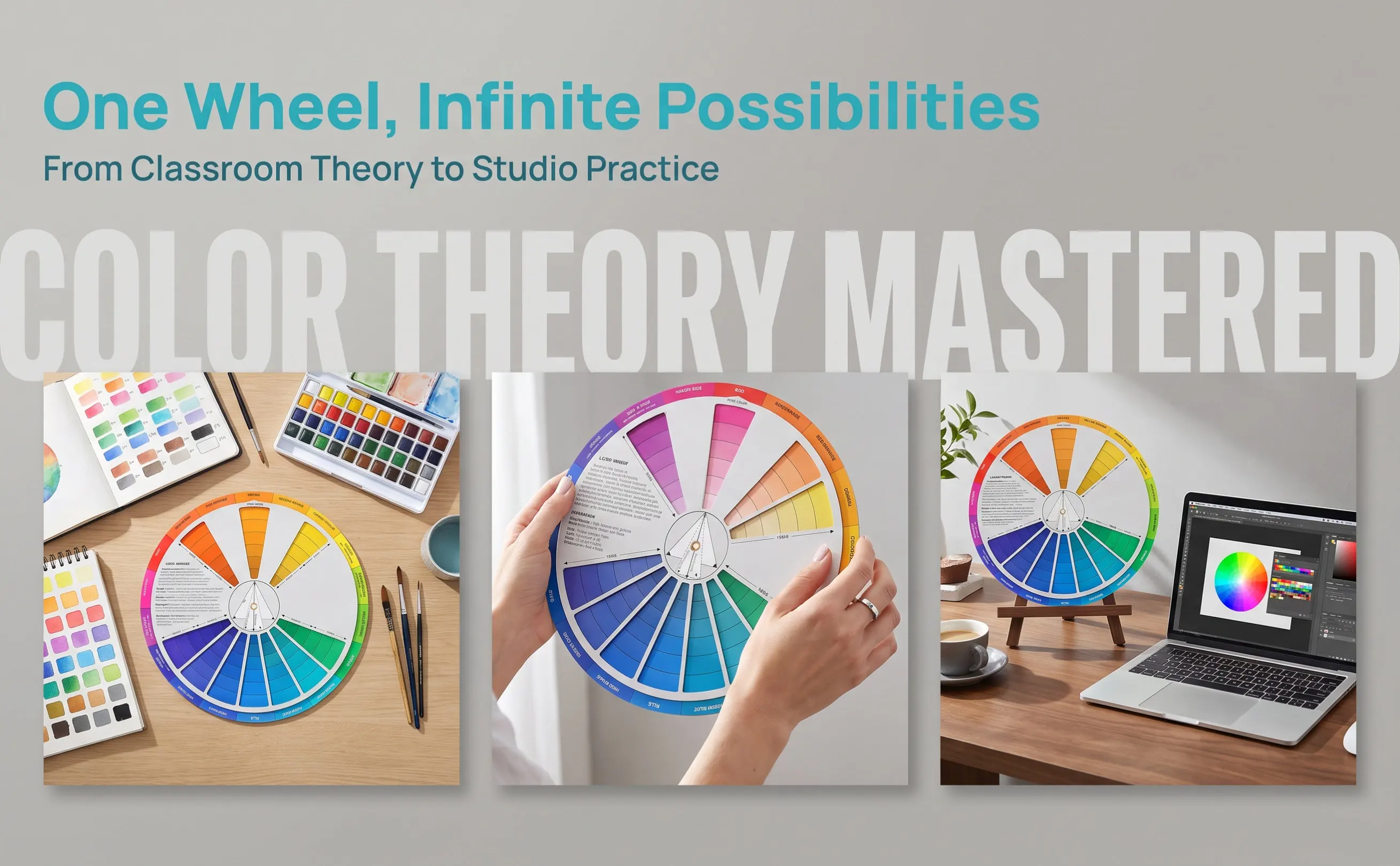 9 Inch Rotatable Color Mixing Guide Visual Teaching Tool for Color Theory Education Primary Secondary Colors Art Class