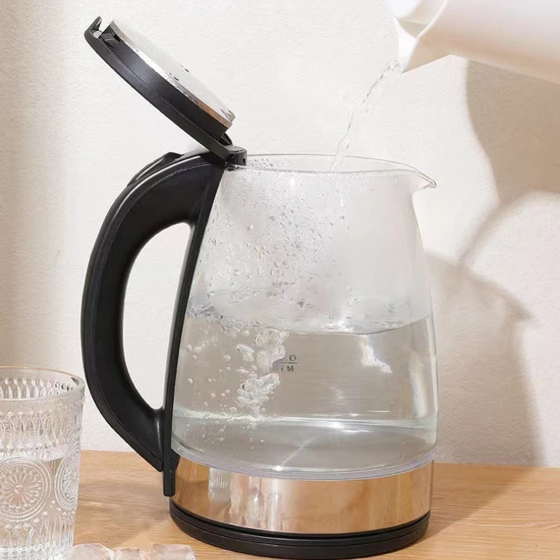 Borosilicate Glass Multi-Function Electric Kettle LED Indicator Water Boiler with Auto Shut-Off for Home & Office