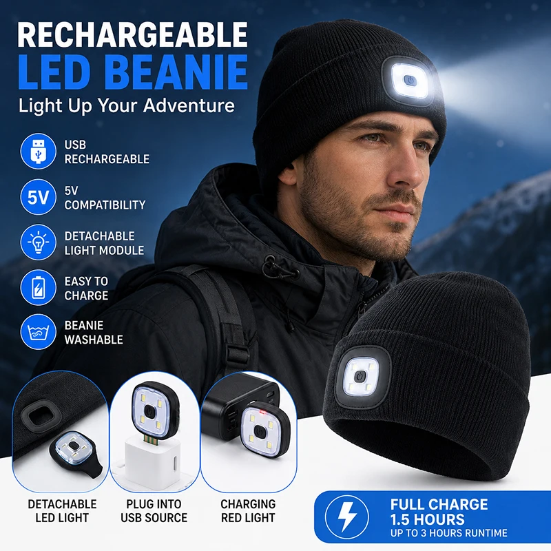 قبعة شتوية للرجال مع ضوء LED ق - مراجعة Running Gear Hat وسعره