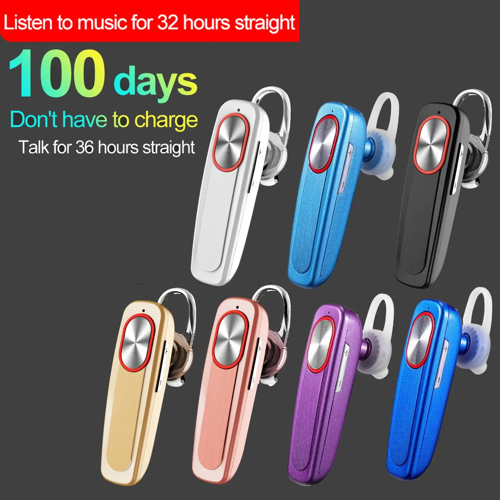 Bluetooth Long Standby Headset Universal 10 Hours Talking for Business Truck