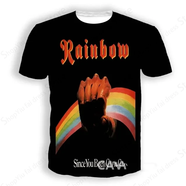 Rock Band Rainbow 3d Print T-shirt Men Women Fashion T-shirt Kids Hip Hop Top Tees Music Camisetas Boy Tshirt Summer Tops Male