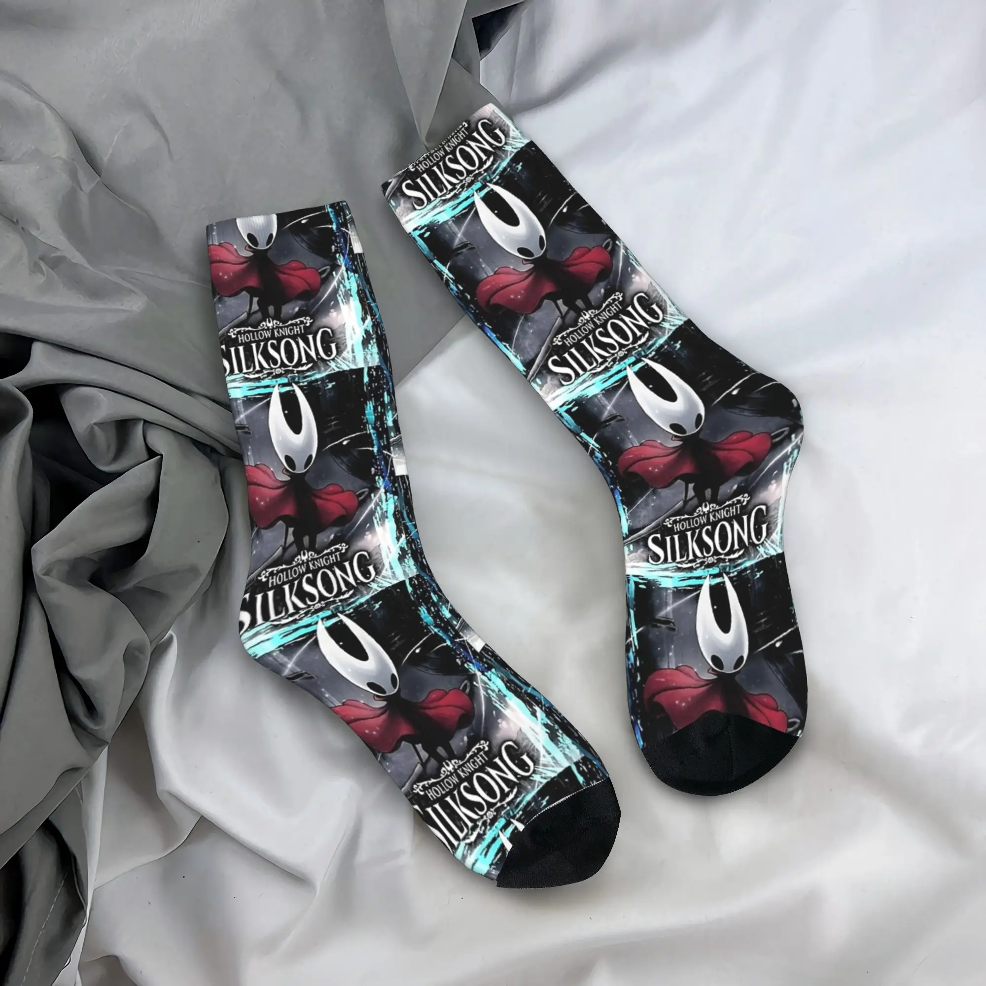 

Носки Hollow Knight Silksong, противоскользящие чулки, качественные уличные носки для пар, зимние готические носки с графическим рисунком