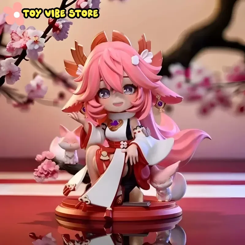 

15cm Genshin Impact Figure Yae Miko Zhongli Q Version Cute Anime Collectible Model Desktop Decorations Holiday Gifts Kids Toys
