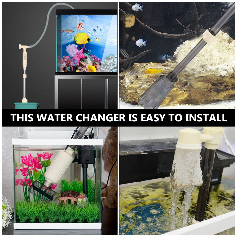 

Electric Gravel Washer for Fish Tank Aquarium Water Changer Hose Filter Bag Adjustable Height Small Large Tanks Pond Sand