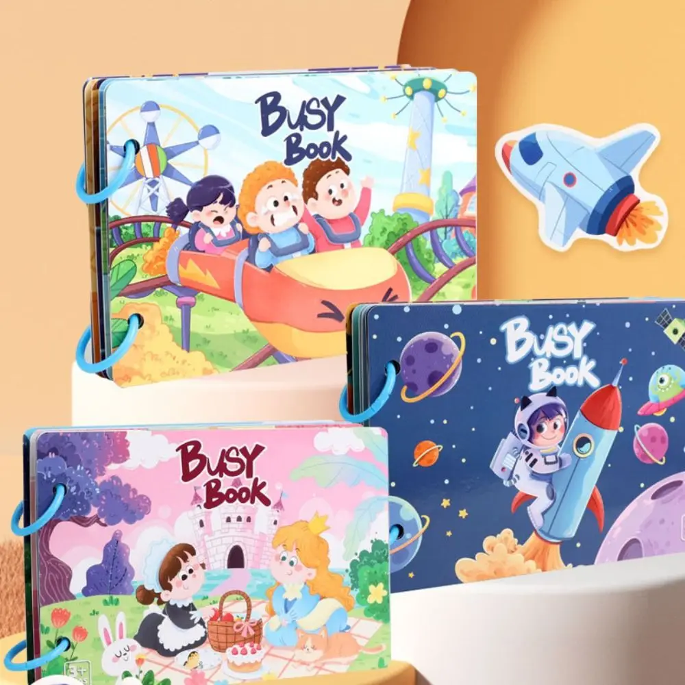 

Montessori Busy Sticker Book Enlightenment Educational DIY Kids Quiet Book Cartoon Interactive Matching Puzzles Game Preschool