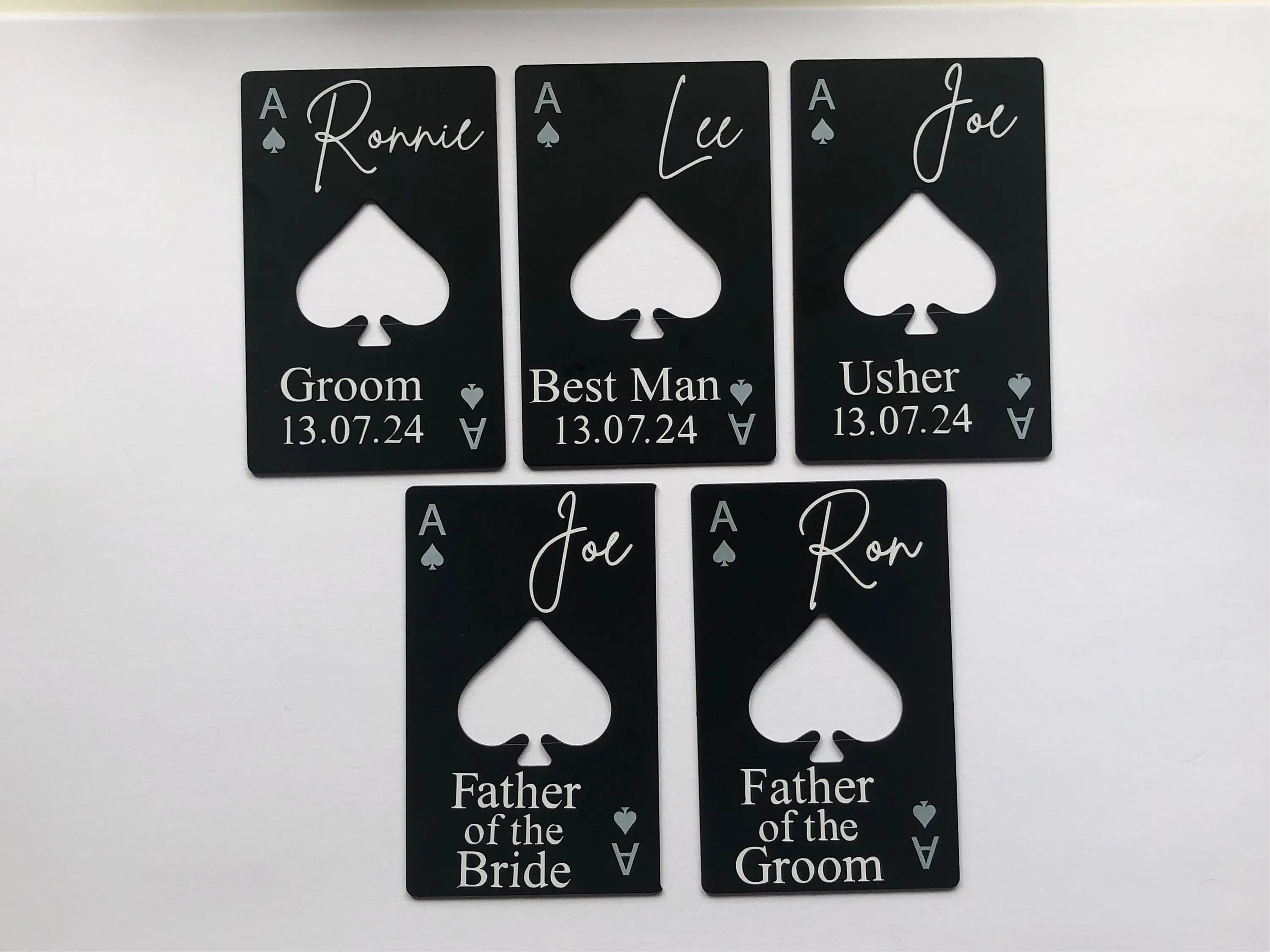 10/30/50pcs Personalized Ace Of Spades Portable Bottle Opener Custom Birthday Wedding Party Private Gifts Best Man Groom Gifts