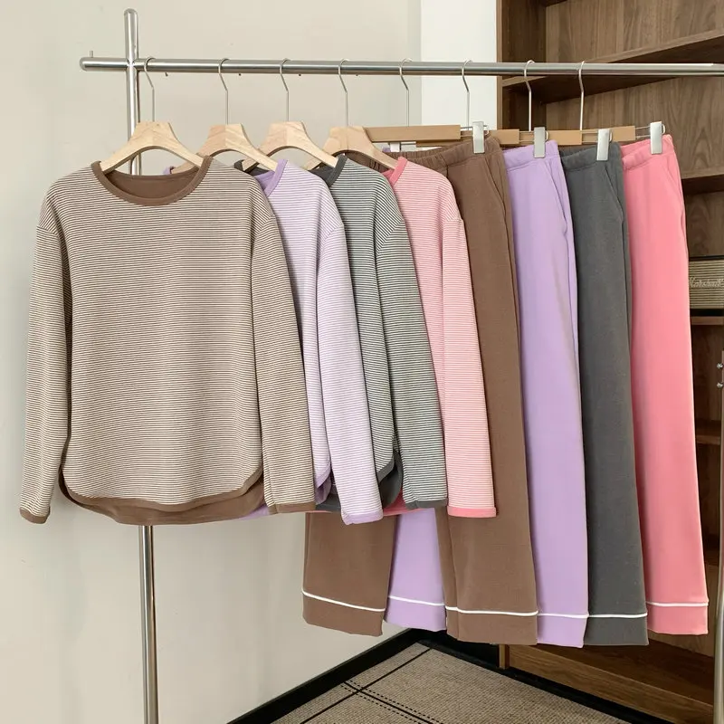 

Женская домашняя одежда из двух предметов, ночная рубашка, бархатная осенняя одежда для сна, пижамные комплекты с длинными рукавами, ночная рубашка, женские зимние пижамы