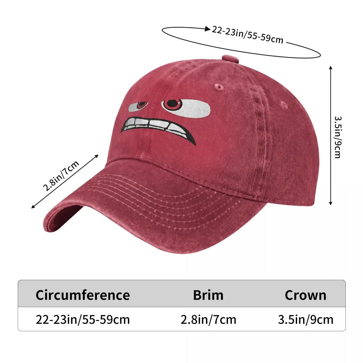 Fun Anger Face Inside Out Casual Baseball Cap Spring Trucker Hat Sun-Proof  Hip Hop Hats Men Adult Streetwear Baseball Caps