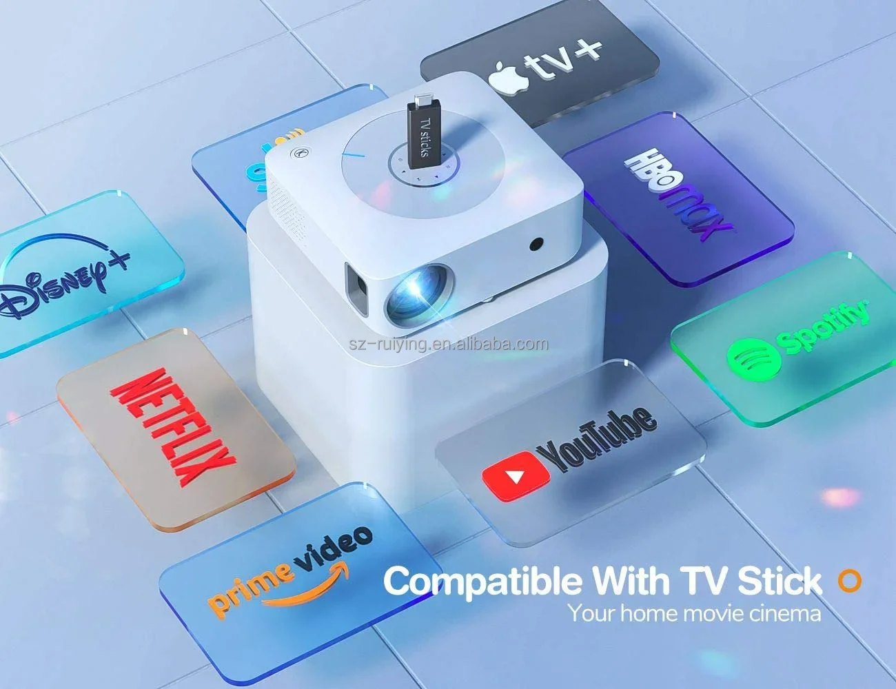 Projecteur 1080P Projecteurs de théâtre multimédia 4K Projecteur de télévision intelligent Projecteurs extérieurs