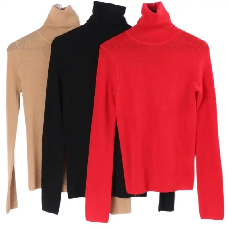 Women's Sweaters Autumn Winter Wool base layer slim-fit stretch-knit sweater  NO.7