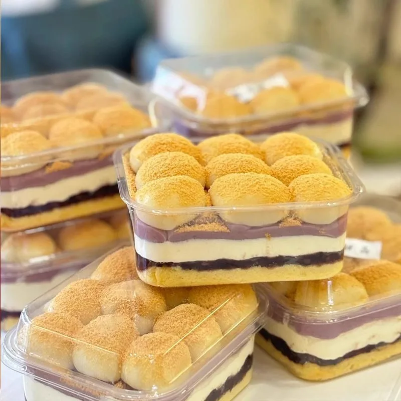 10/20PCS Usa E Getta Borsa Quadrata Copertura Trasparente Torta Scatola Tiramisù Latte di Soia Torta Gelato Frutta Snack con Coperchio scatola di immagazzinaggio