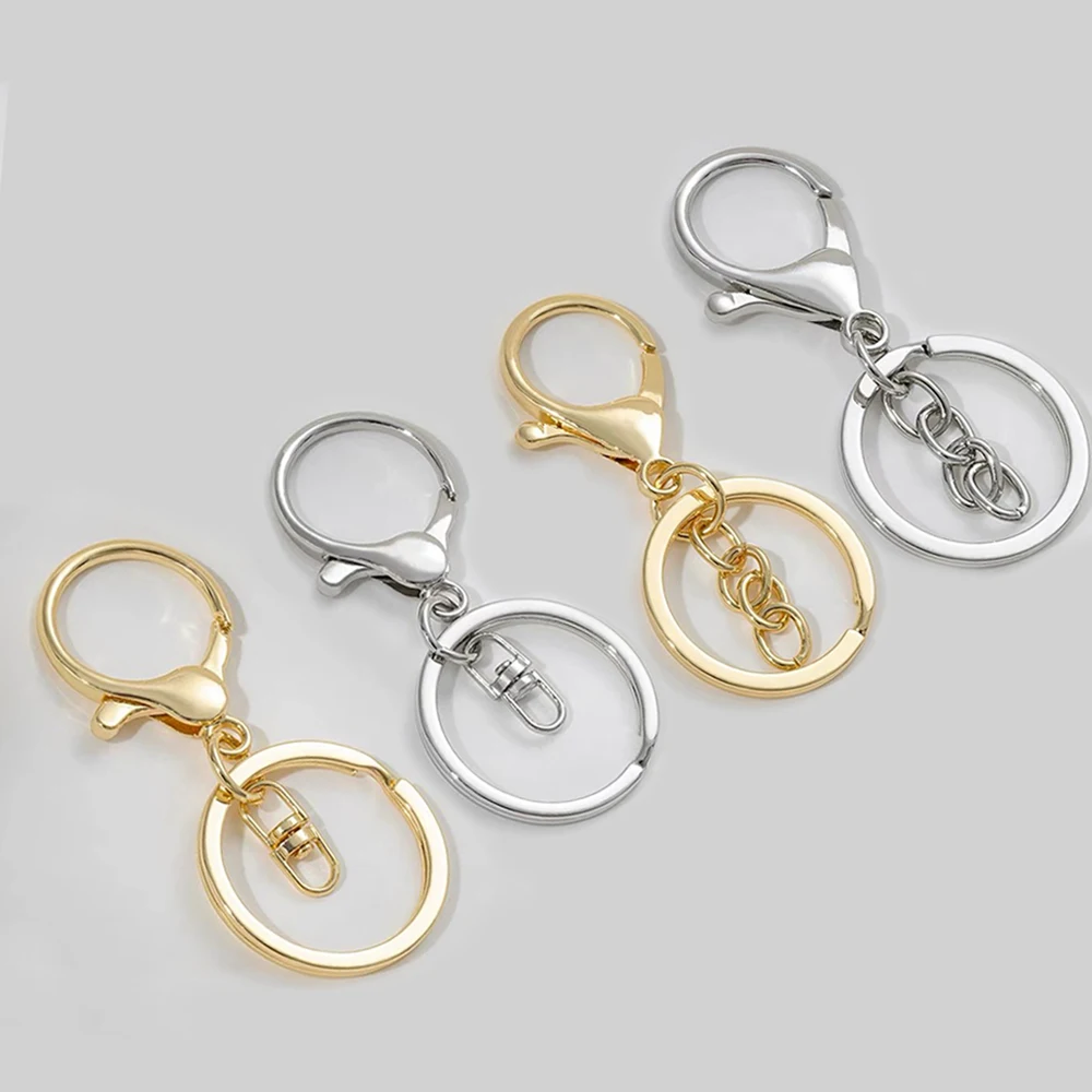 Classic Metal Lobster Clasp Key Hook Chain With Split Rings For DIY Keychain Jewelry Making